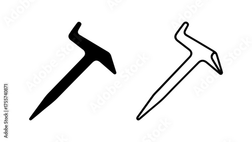 Hammer tool outline with transparent background