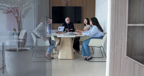 Multi generational business people sharing ideas at teamwork meeting inside office - Multiracial colleagues discussing new financial project - Brainstorming and corporate concept