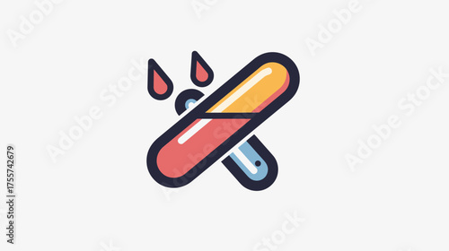 Two colorful vials, one with drops, indicating a chemical or medical test