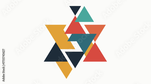 Geometric arrangement of interlocking colorful triangles Free Download Geometric arrangement of interlocking colorful triangles - GFXLoad