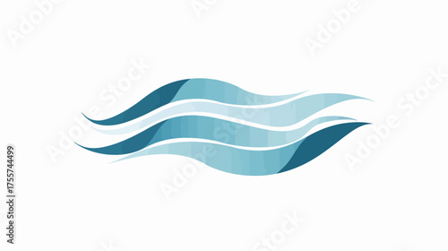 Gentle blue waves flow across a white background