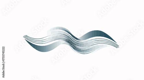 Fluid, wavy lines in shades of blue and white create a sense of motion and flow