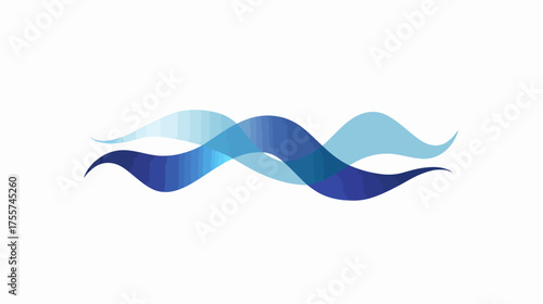 Overlapping blue and cyan waves create an abstract, flowing pattern