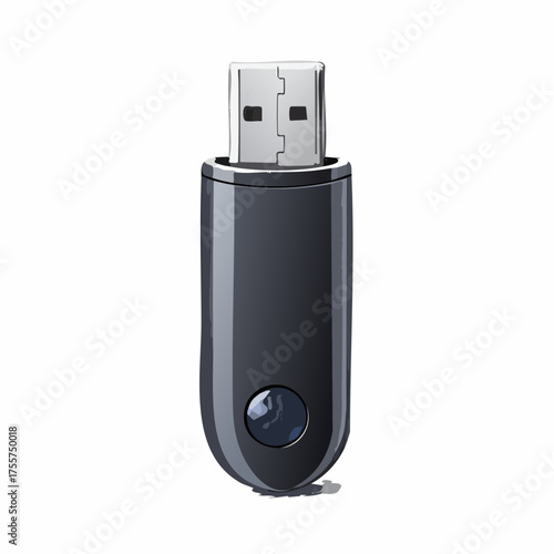 Isolated illustration of a usb flash drive on a white background
