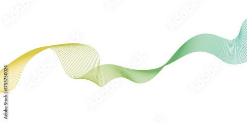 abstract green wave line background,wavy abstract green lines in wave shape, data flow concept,Green wave melody lines on white background,white background and green wave,