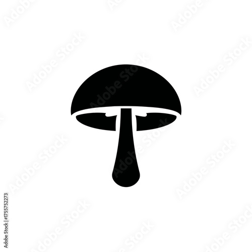 A simple black silhouette of a mushroom on a white background (1)