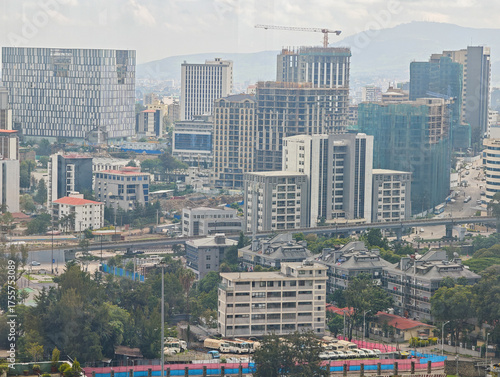 View of the skyscrapers of Addis Abeba on Ethiopia