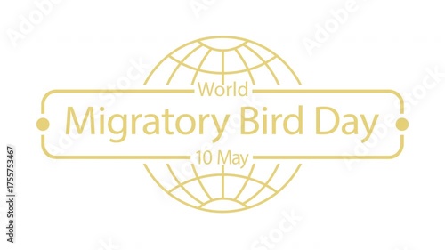 World Migratory Bird Day. Animated icon for a splash screen, logo, or theme design