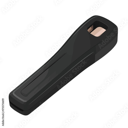 Isometric Black Stapler Office Supply on White Background Stationery