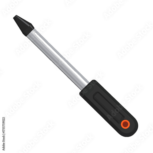 Metallic Silver Inflator Pump with Black Handle and Red Hole on White Background Illustration