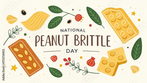 Illustration Celebrating National Peanut Brittle Day