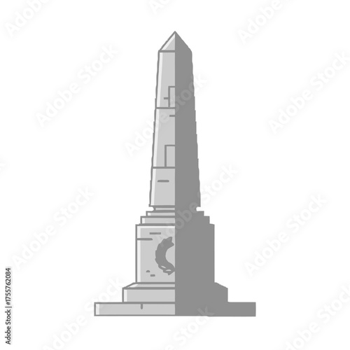 Tall stone obelisk monument with laurel wreath carving at its base, , symbolizing remembrance and historical significance