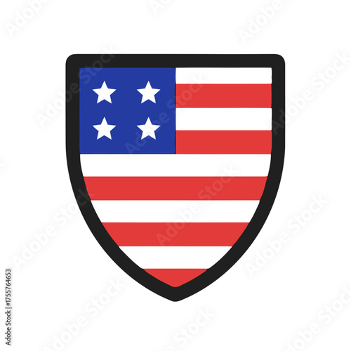 Free Download American flag shield emblem - GFXLoad