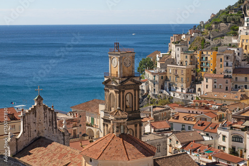 Minori - Amalfi coast - The city with the cathedral and sea.