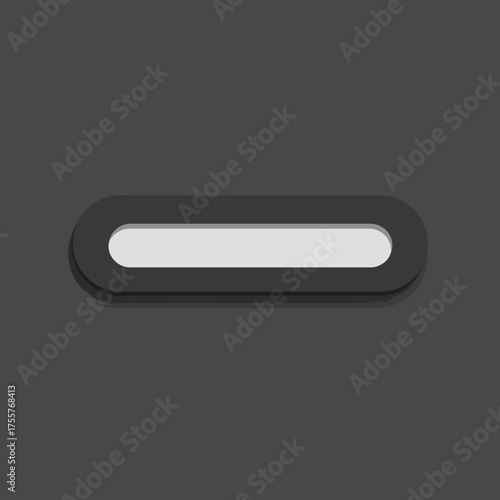 Minimalist dark gray oval with a light gray inner channel and shadow