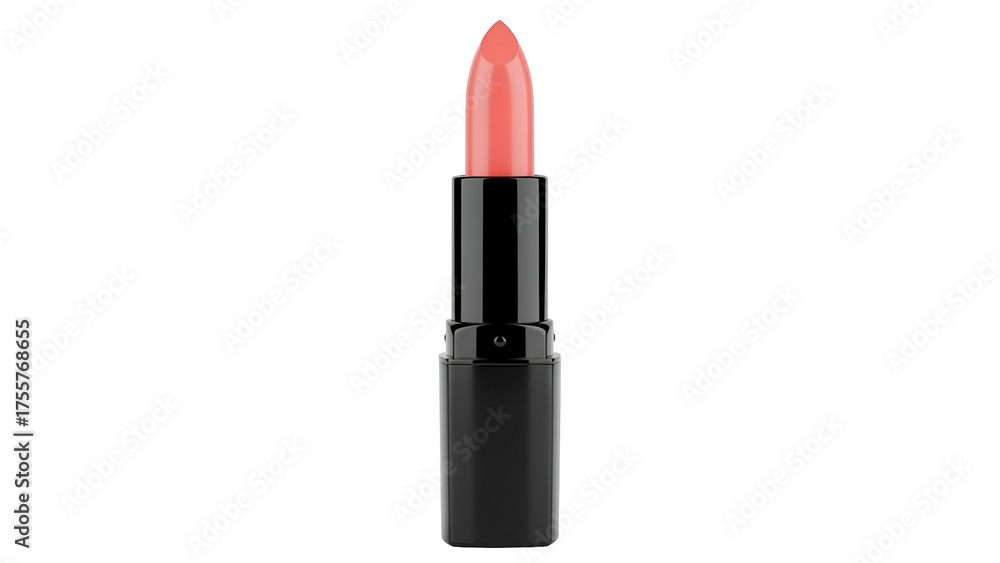 Obraz premium Pink Lipstick in Black Tube on Transparent Background