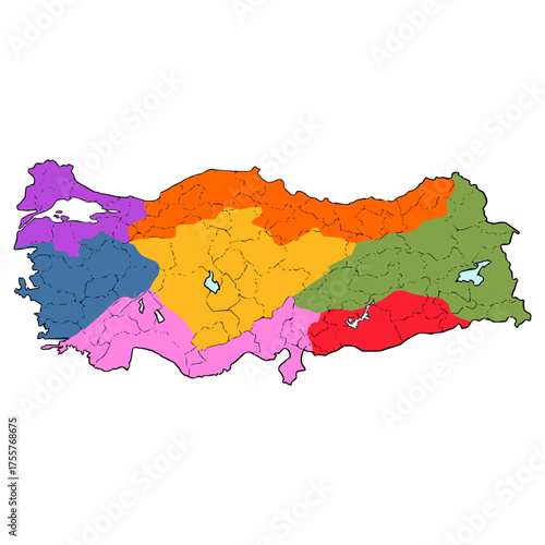 Turkey map illustration hand drawn isolated vector