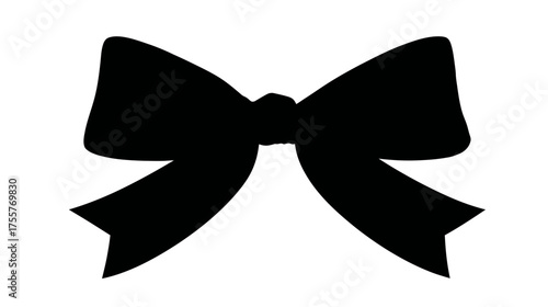 A simple black bow knot on a white background