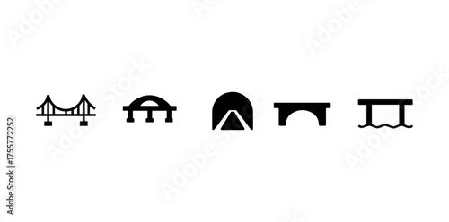 Vector graphics collection diverse bridge icons for scalable design projects