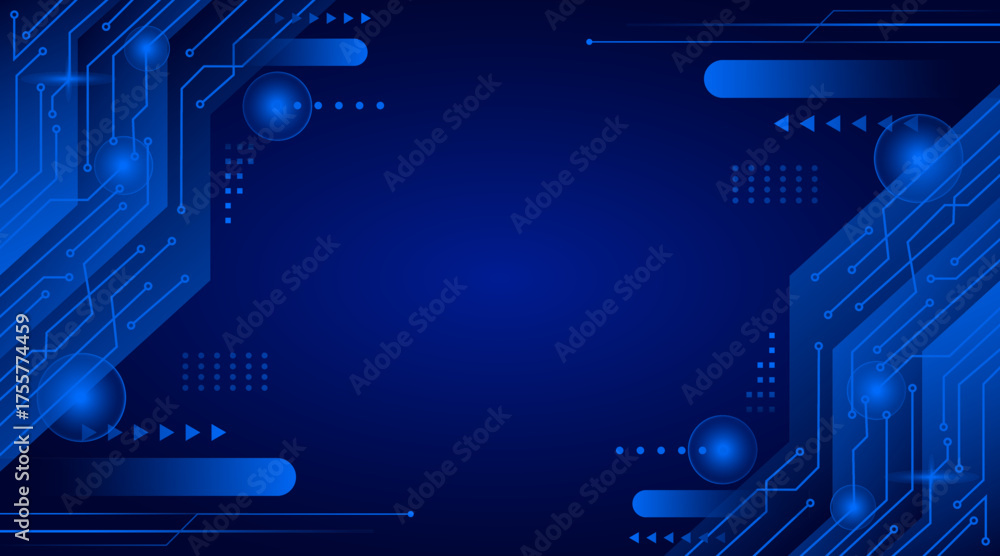 Abstract Artificial Intelligence Background in Blue Futuristic Style