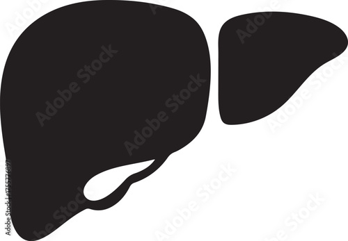 liver silhouette on white background
