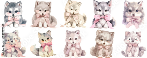 Watercolor Nursery Fox Clipart.