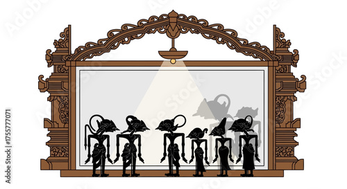 Enchanting Wayang Kulit shadow puppets create mesmerizing storytelling, perfect for cultural events and showcasing traditional Indonesian art forms