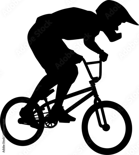 BMX Bike Racer Silhouette Vector Illustration