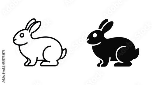 Vector art of rabbit icon, representing springtime, fertility, and gentle nature, often associated with easter celebrations and childrens stories