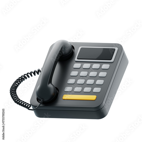 Classic office telephone with keypad 3d icon
