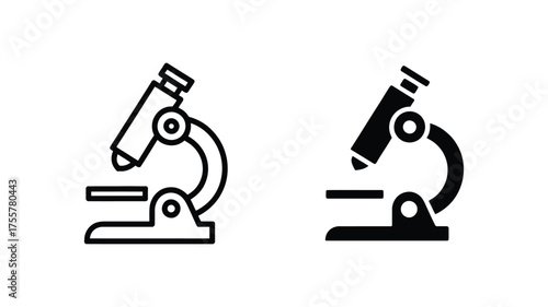 Vector art of microscope icon, a vital tool for scientific research and medical diagnostics, symbolizing precision and discovery in laboratories worldwide