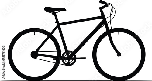 Black bicycle silhouette isolated on white background simple and minimalist illustration of a bike for transportation or recreation