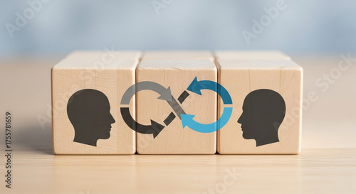 Visualize seamless communication and collaborative synergy between two minds with this engaging concept of shared understanding and continuous exchange.