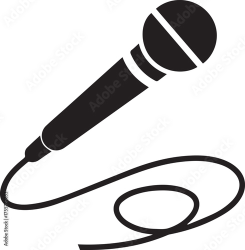 a classic handheld microphone with a long cable