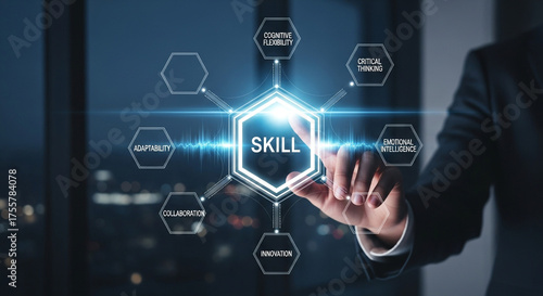 Unlock your potential with a visual representation of essential skills for career growth and personal development in a modern business context.