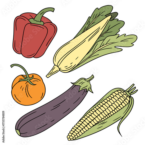 Illustration of various vegetables