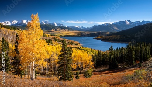 Summit County Colorado In Autumn With Lake Dillon And The Rocky Mountains Tenmile Range