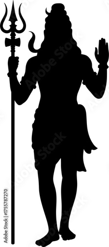 God Shiva Silhouette Vector Illustration