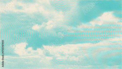 Abstract cloud pattern vector dotted pixel texture background with copy space. Vintage cloudy sky	