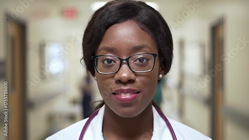 Confident Doctor in Hallway.