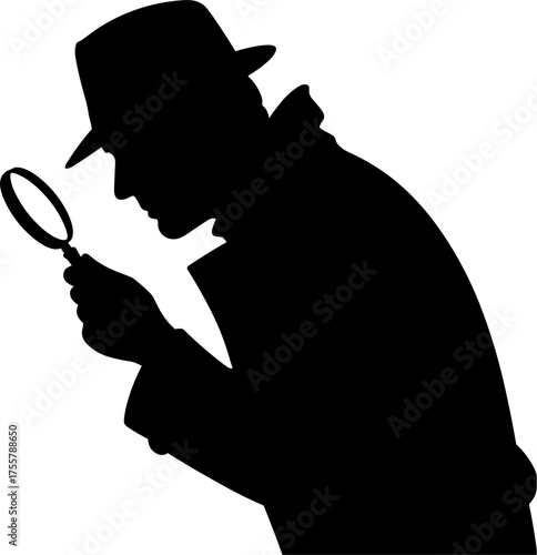 Obraz na plátně Detective Silhouette Vector Illustration