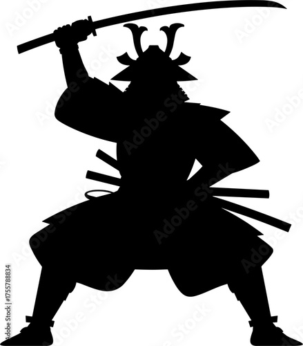 Samurai Silhouette Vector Illustration