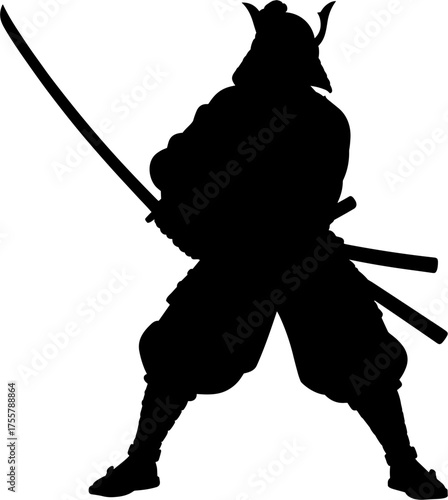 Samurai Silhouette Vector Illustration