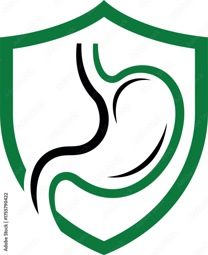 Fototapeta premium Stomach health protection shield icon