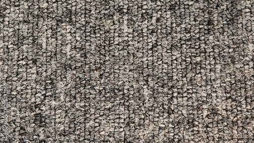 Close-Up Texture of Grey Woven Carpet Fabric
