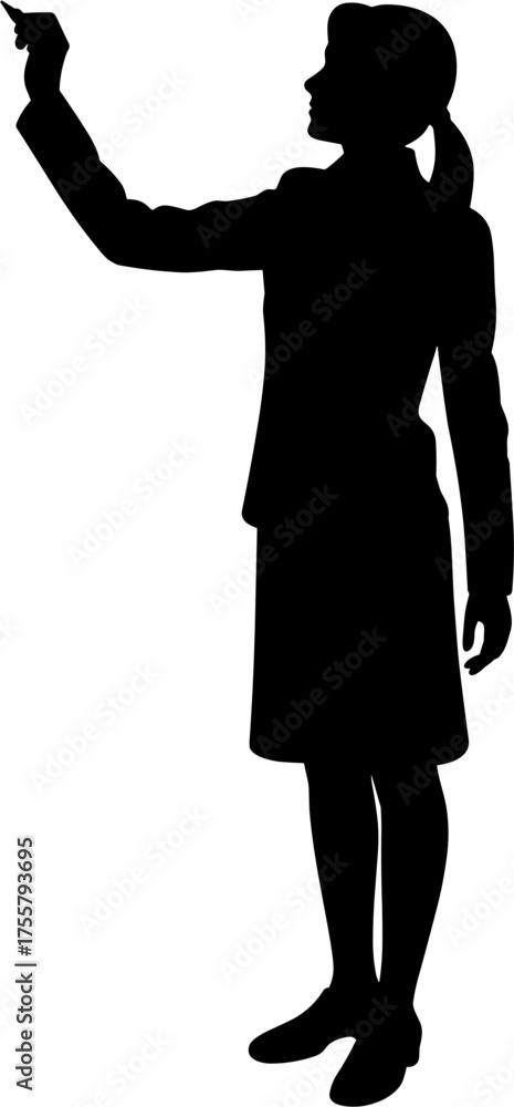 Fototapeta premium Woman Teacher Silhouette Vector Illustration