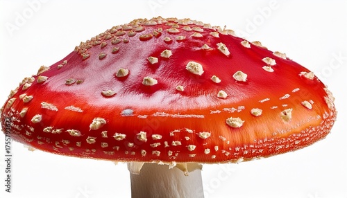 Close Up Of Red Fly Agaric Mushroom Isolated On Transparent Background