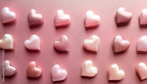 Delicate Heart Pattern On A Soft Pink Gradient