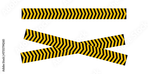 Vector isolated caution banner icons set on white background. Modern simple caution banner sets on white page.  Set of  construction line icons on isolated page. EPS 10. 