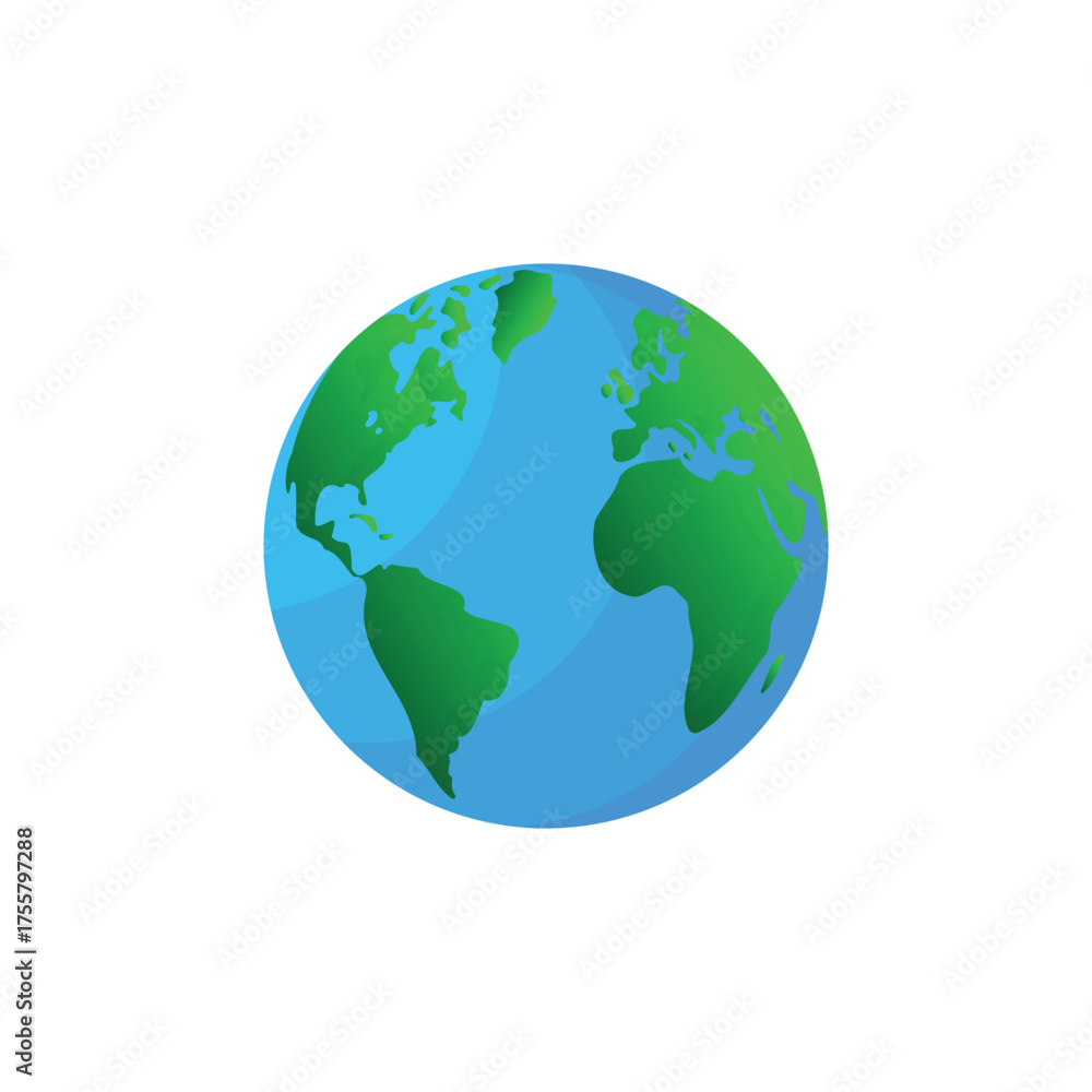 Fototapeta premium Earth Globe Vector Isolated on White Background.
